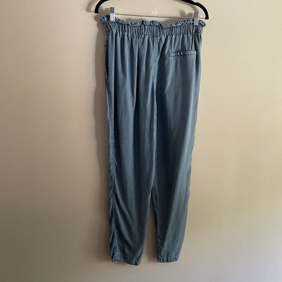 BeachLunchLounge Women Sz S Blue Chambray Drawstring/Elastic Waist Casual Pants - Picture 6 of 9